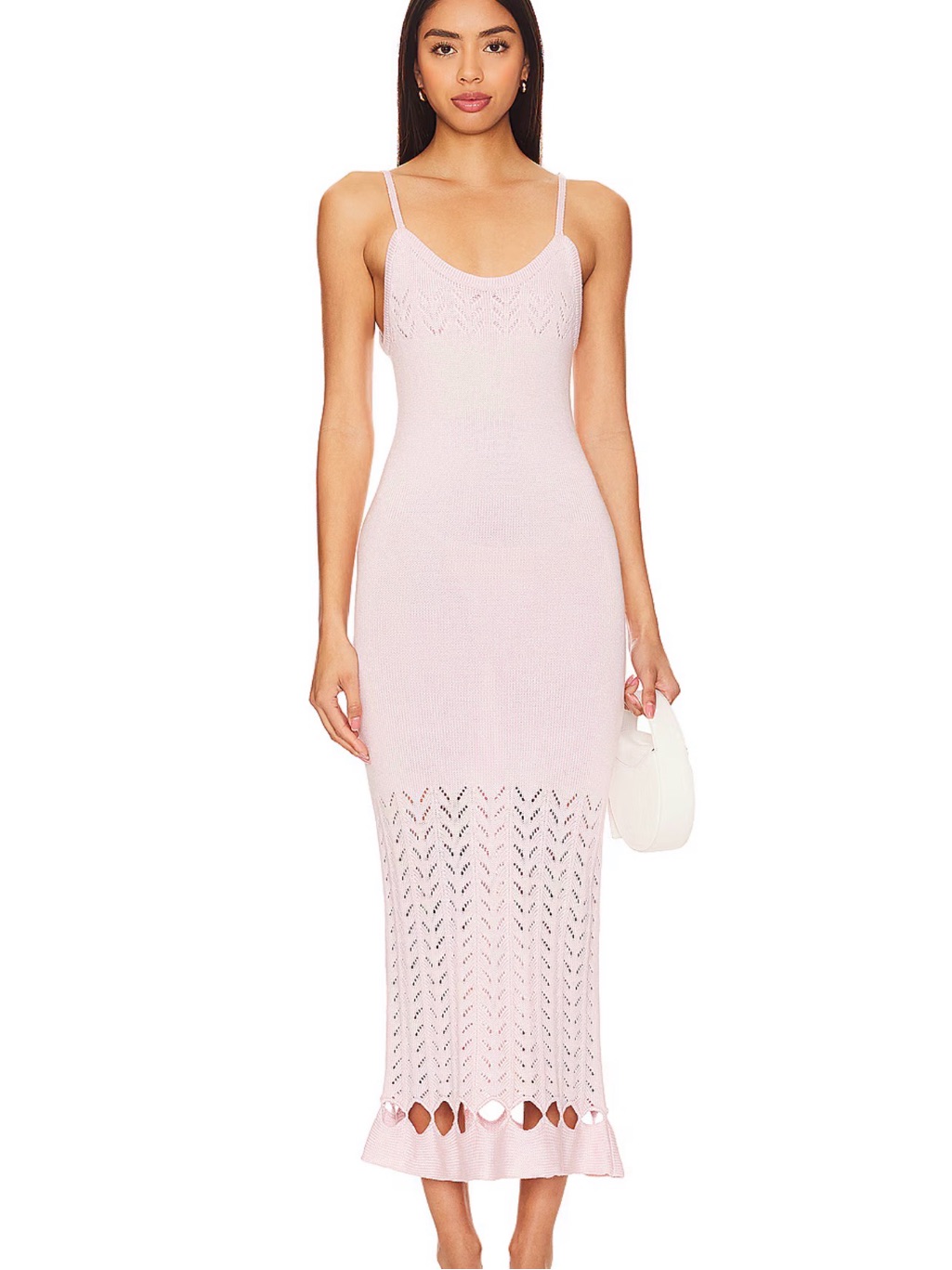 Peixoto Pale Pink Knit Midi Dress